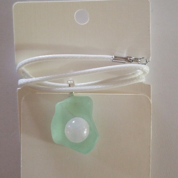 OCEAN FOUND, Aqua Turquoise Sea Glass w ROSE QUAR - Picture 2 of 4